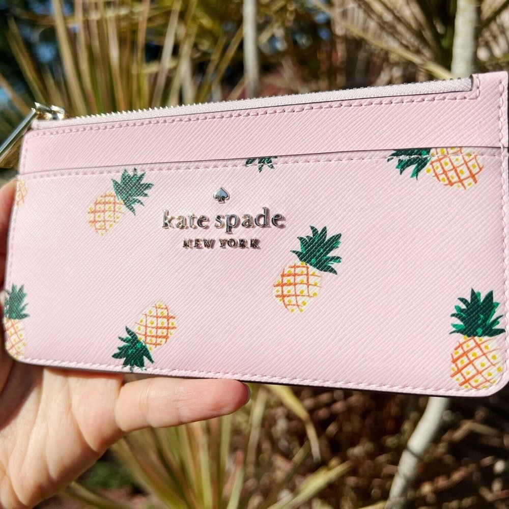 Kate Spade Large Slim Pink Multi Card Holder Wallet Case - Picture 2 of 3